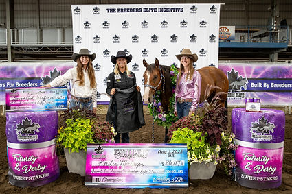 CHECK PHOTO Futurity Sweepstakes 1D Champion - Kerstin MacGregor - SR Whoa Call Me.jpg
