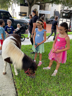 Children with a miniature horse
