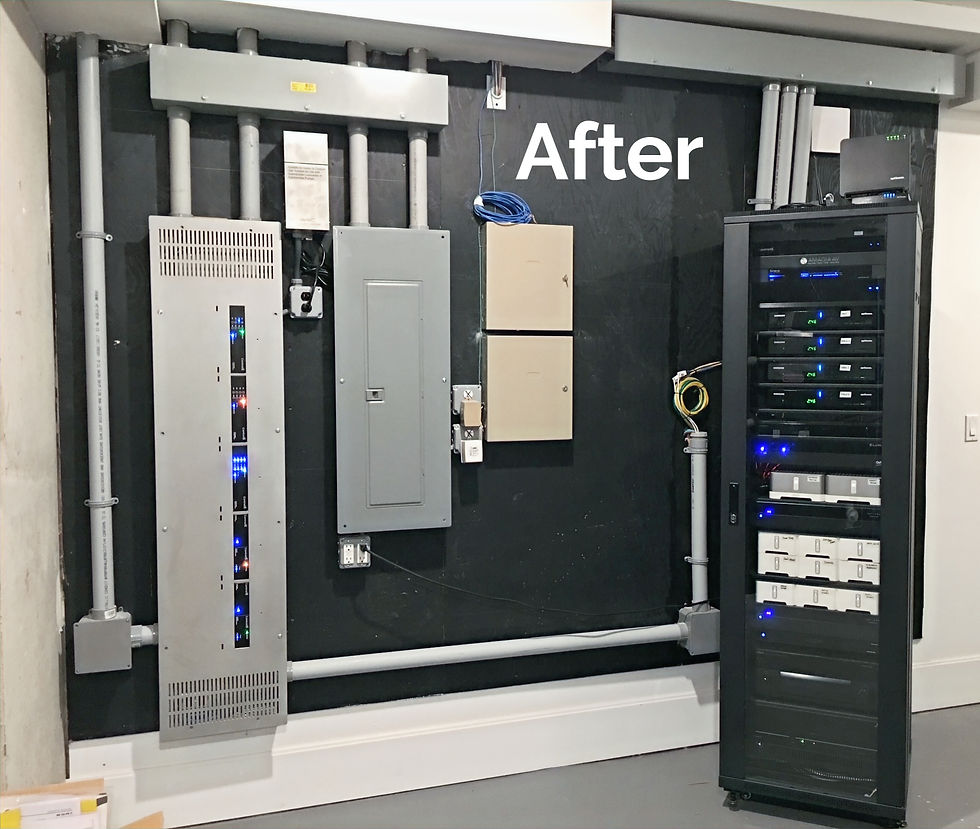 After: Smart home infrastructure hub including lighting & shades