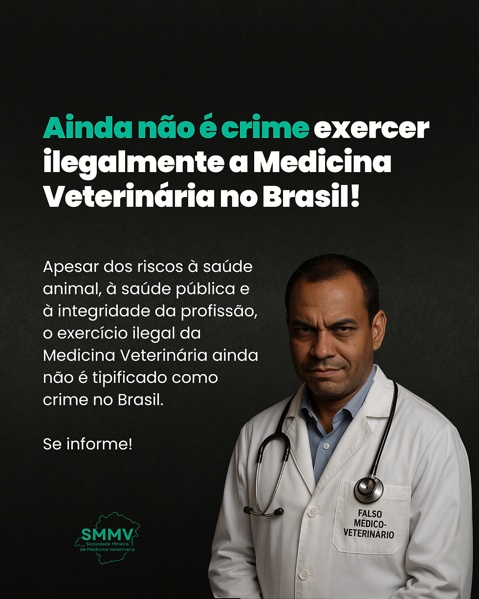 Ainda não é crime exercer ilegalmente a Medicina Veterinária no Brasil; mas isso pode mudar