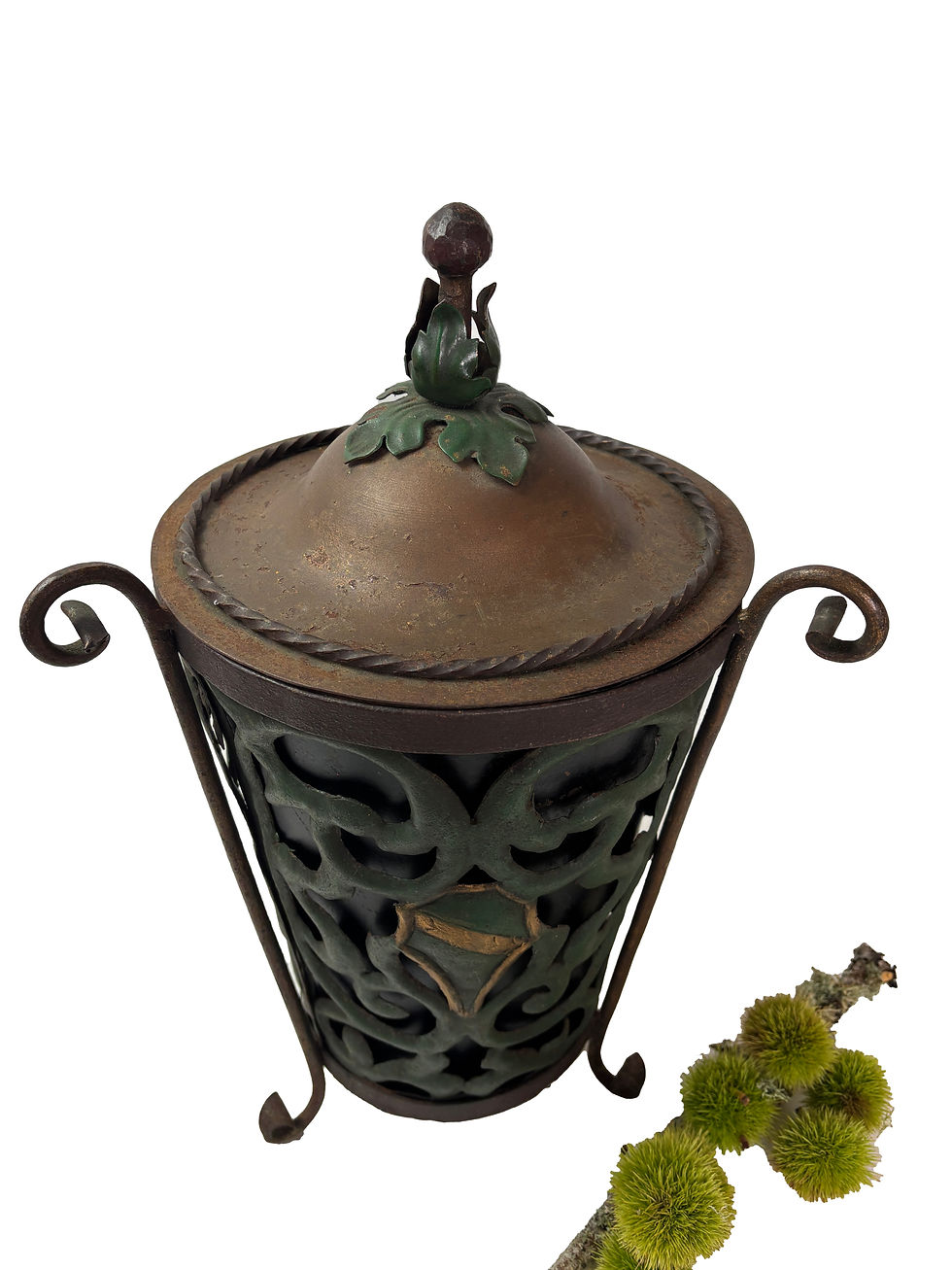Thumbnail: Antique early 20th century French country chestnut urn toleware iron