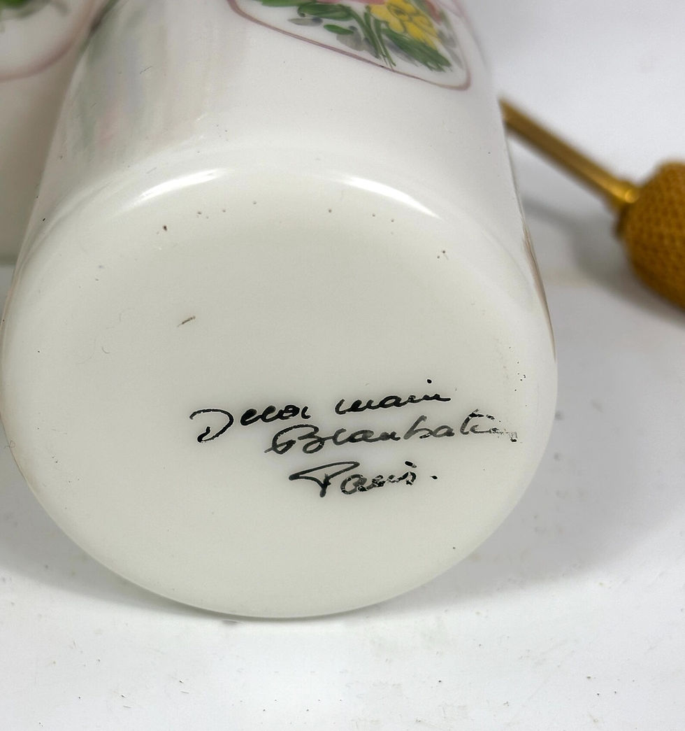 Thumbnail: French Antique boudoir set Beaubatie Paris Opaline Glass