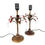 Thumbnail: Pair of vintage French tole ware lamps with glass drops /bronze finish /Red