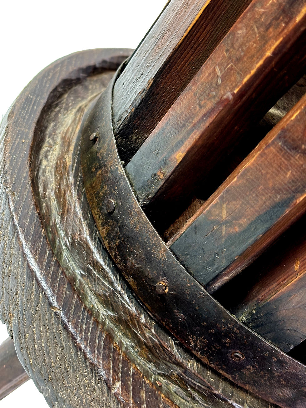 Thumbnail: Antique French wood Grape Press primitive kitchen folk art display 18th ct