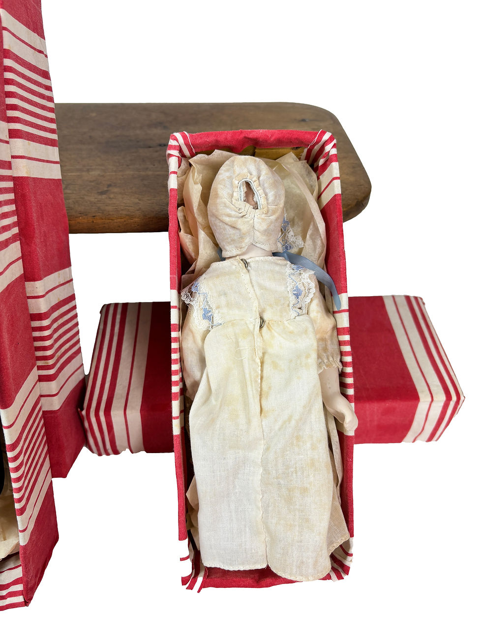 Thumbnail: PAIR French porcelain cloth dolls in original boxes Sailor /Baby