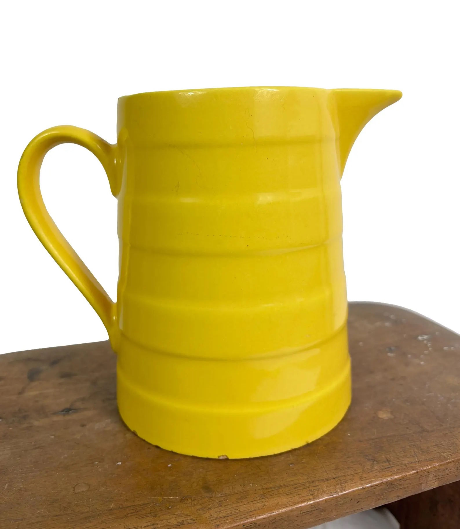 Antique French St Clement Daffodil Yellow large Jug Pitcher Spring 1930's /1 lit