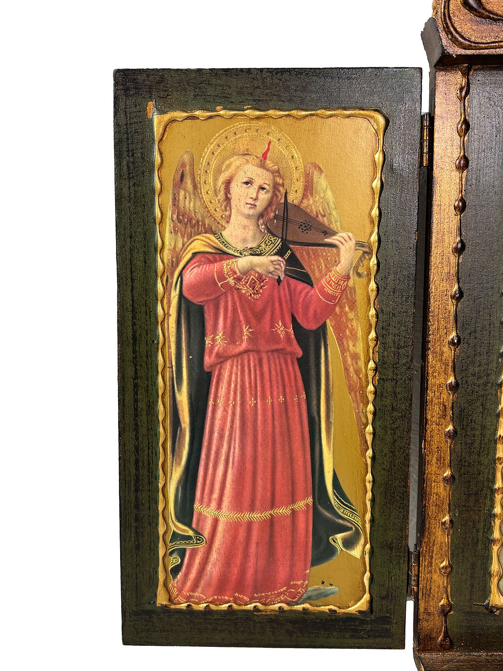 Thumbnail: Vintage HUGE Triptych Our lady of Fatima Notre Dame de
