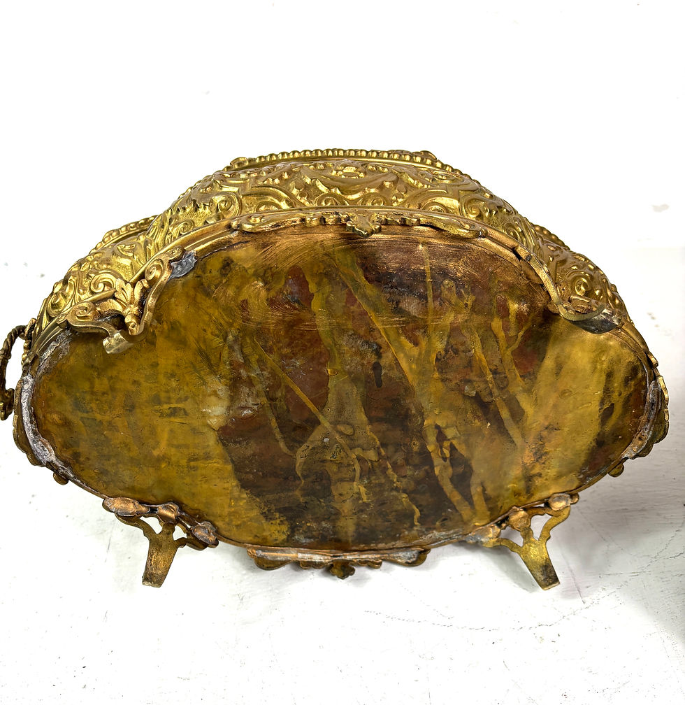 Thumbnail: Antique French Jardiniere Planter Gilded brass 1800's Napoleonic /centre piece