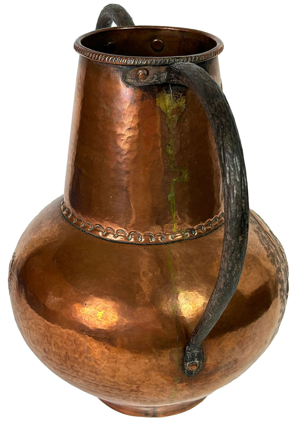 Thumbnail: Large Copper French Amphora Pau Armorial Henri IV hammered repousse work /Iron