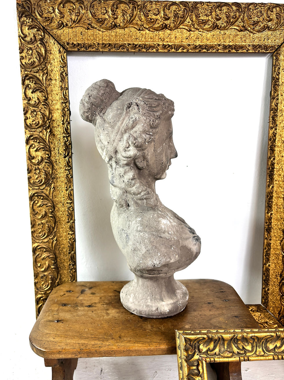 Thumbnail: French Antique Bust weathered terracotta 1920's decorative Louis XIV
