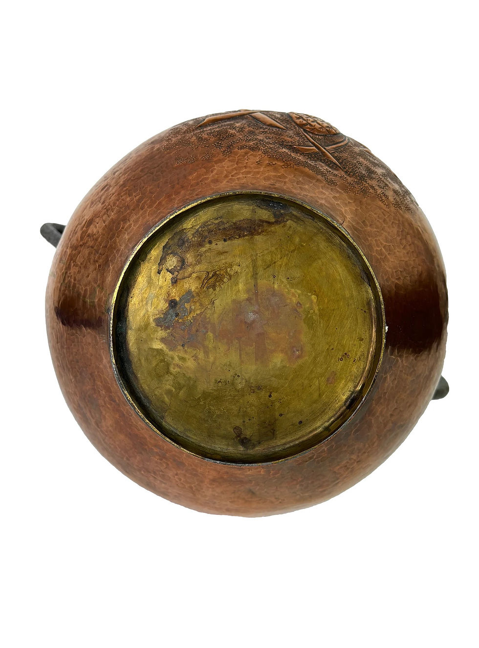 Thumbnail: Large Copper French Amphora Pau Armorial Henri IV hammered repousse work /Iron