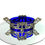 Thumbnail: Antique Jardiniere French cobalt blue glass insert with pattern 1900's