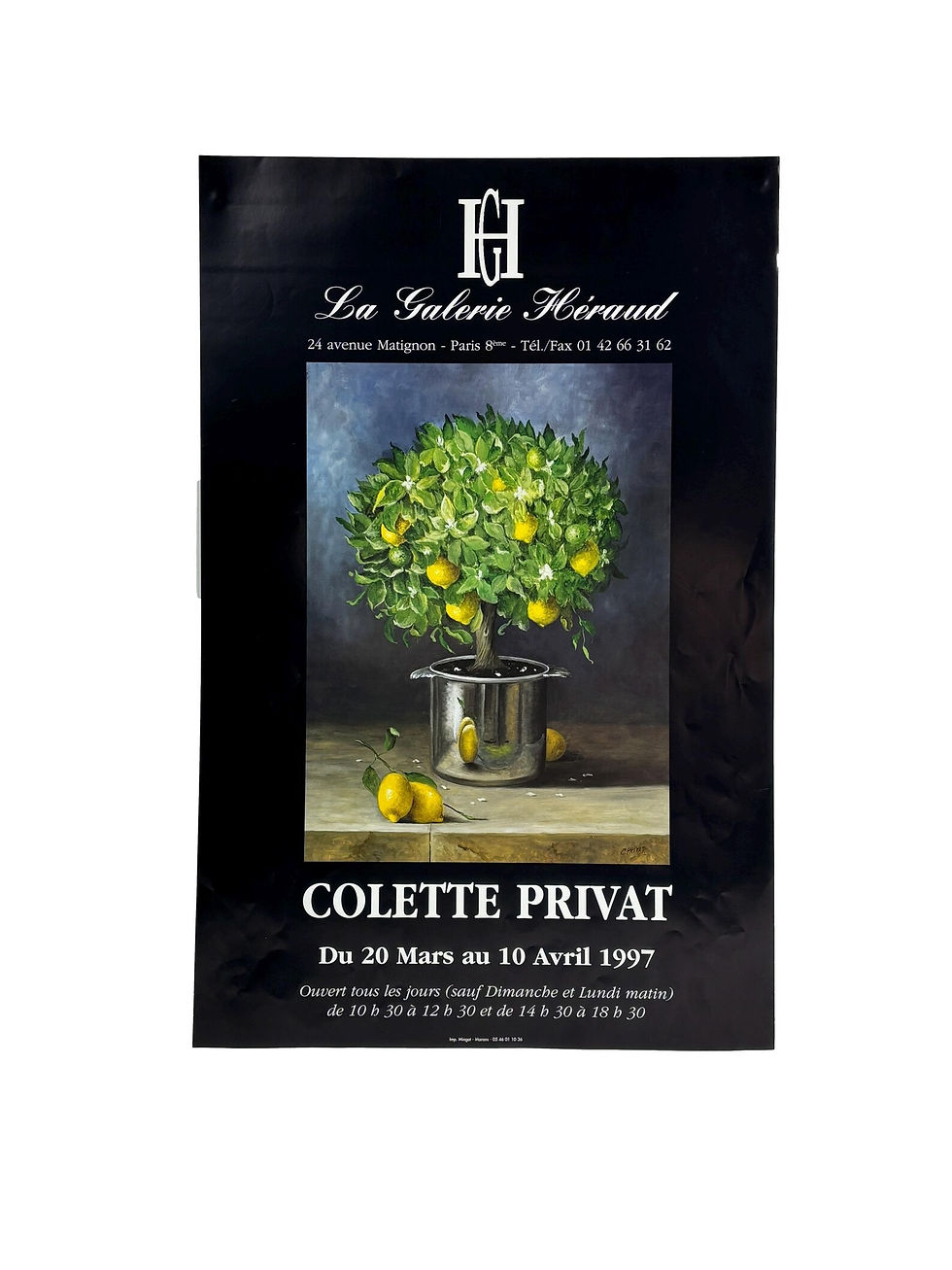 Thumbnail: Vintage French genuine exhibition poster Eugene Boudin Honfleur