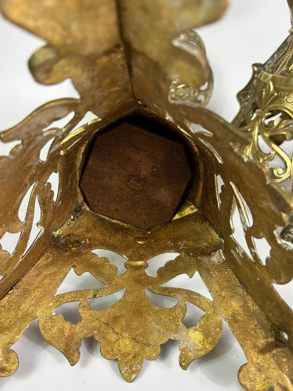 Thumbnail: Magnificent Pair Huge Antique French gilded bronze Church Altar Candle Prickets
