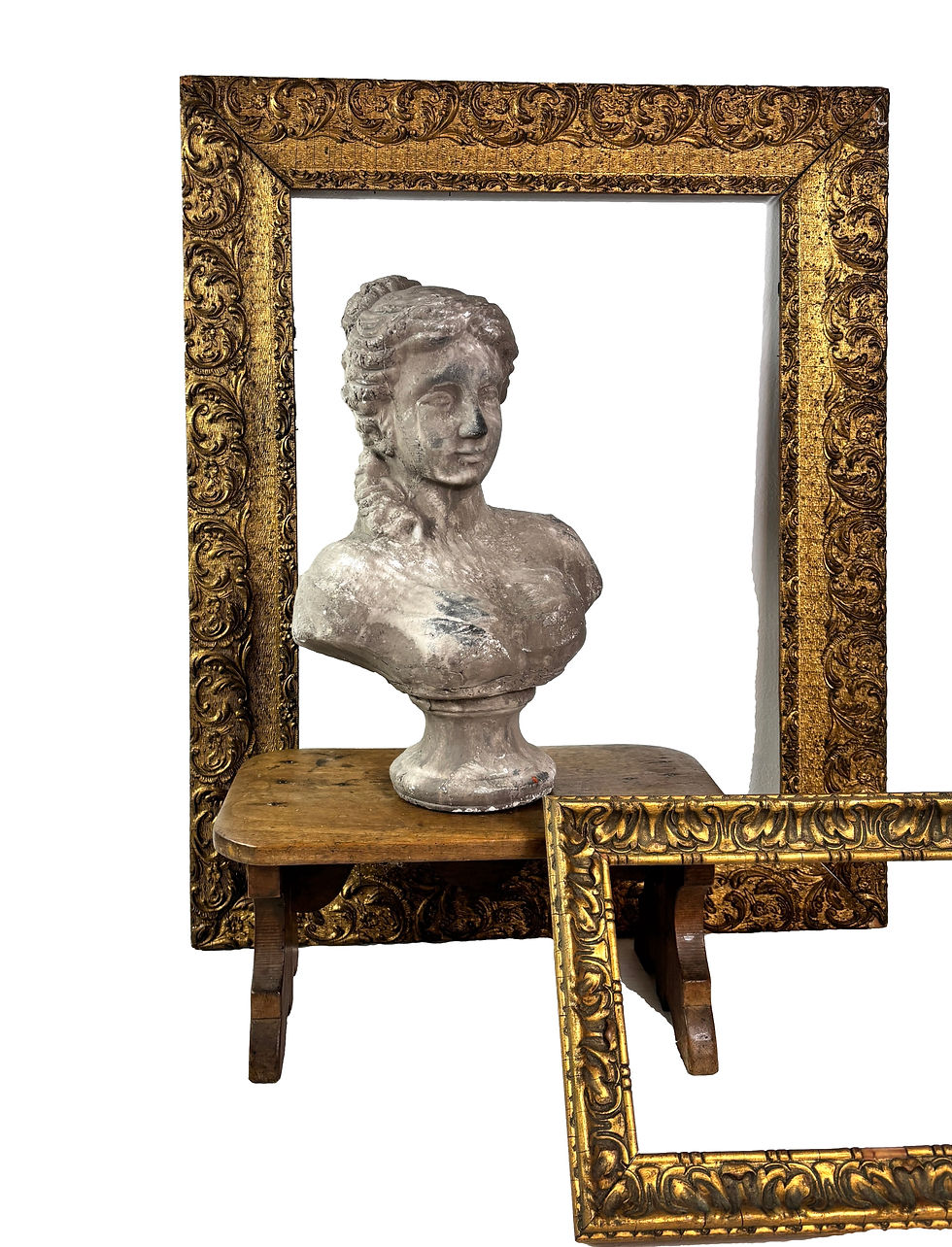Thumbnail: French Antique Bust weathered terracotta 1920's decorative Louis XIV