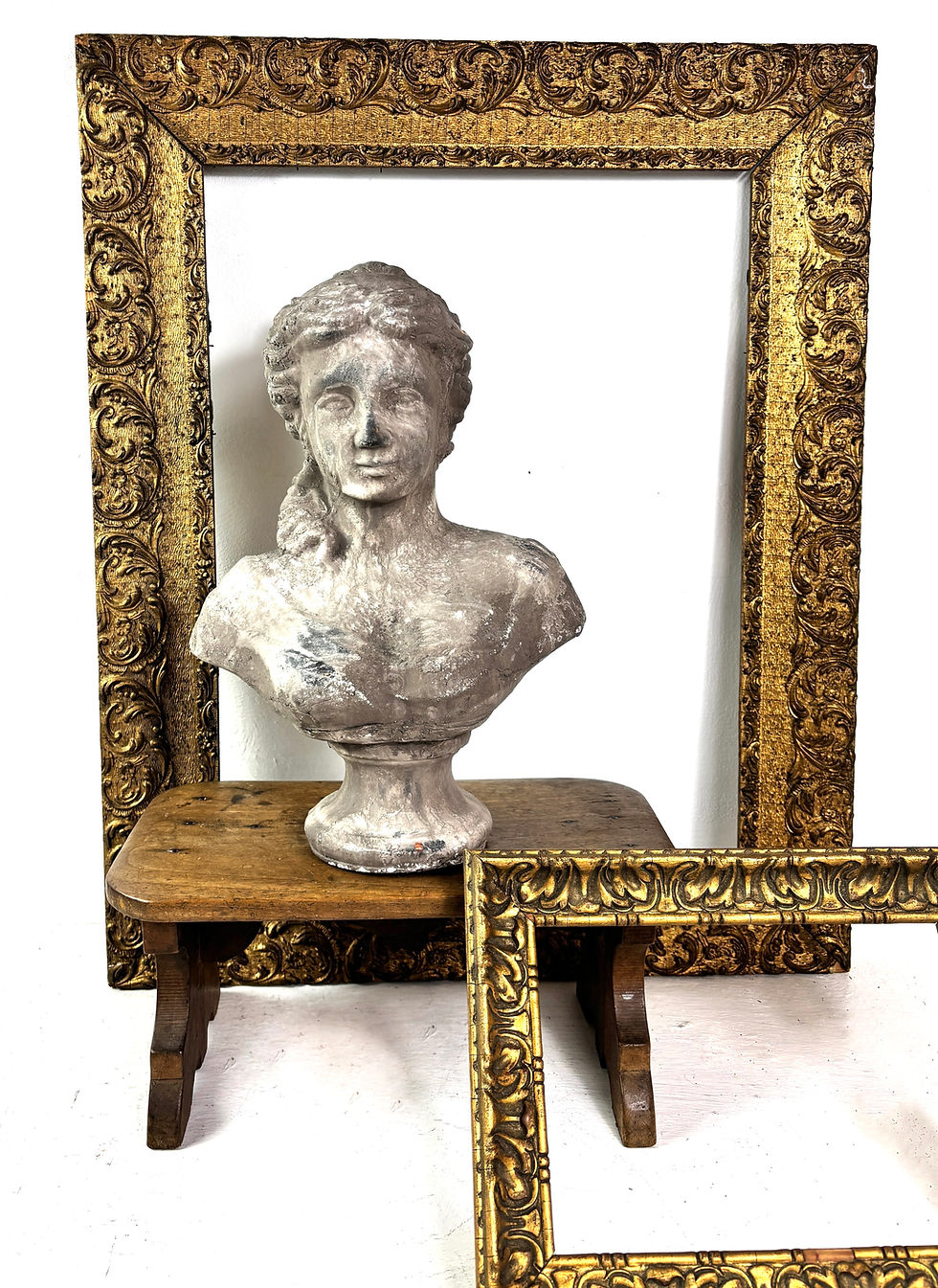 Thumbnail: French Antique Bust weathered terracotta 1920's decorative Louis XIV
