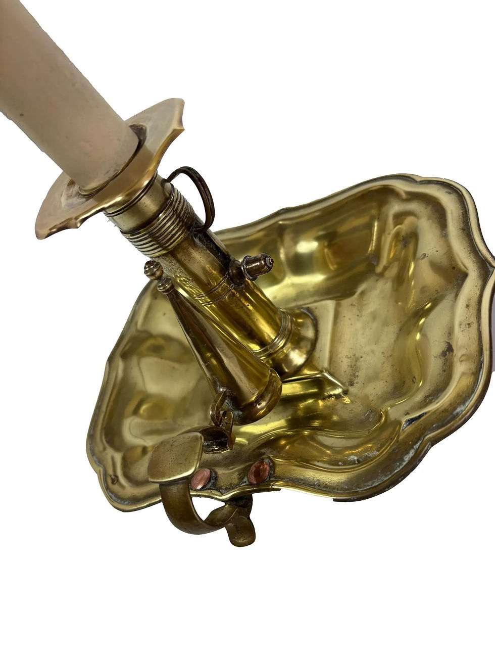 Thumbnail: Pair of antique French push up candle lamps late 1800 candle snuffers electric