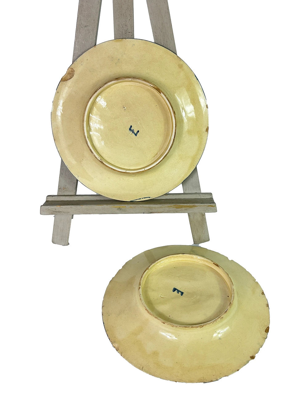 Thumbnail: Antique rare Wasmuel Sunflower Majolica Barbotine Asparagus plates 19th