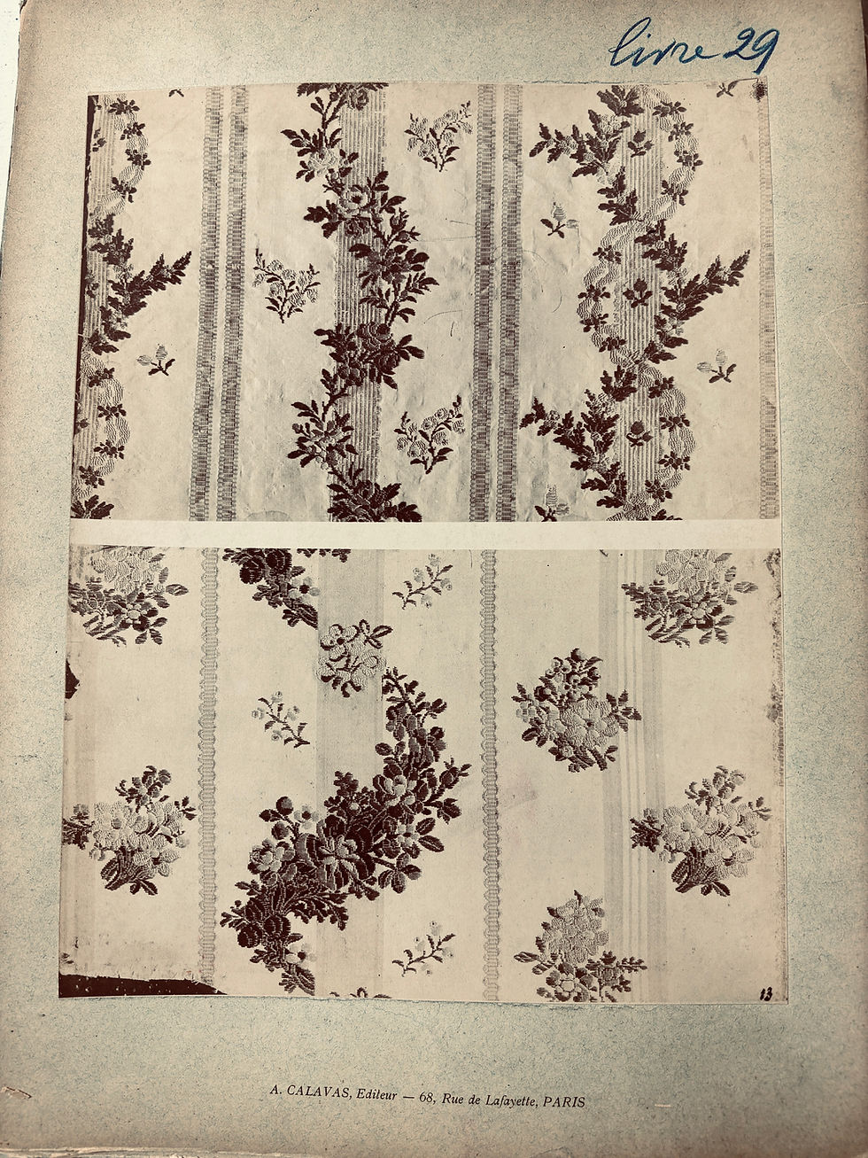 Thumbnail: 15 antique Calavas Paris Albumin photo prints of 18th century wallpaper designs