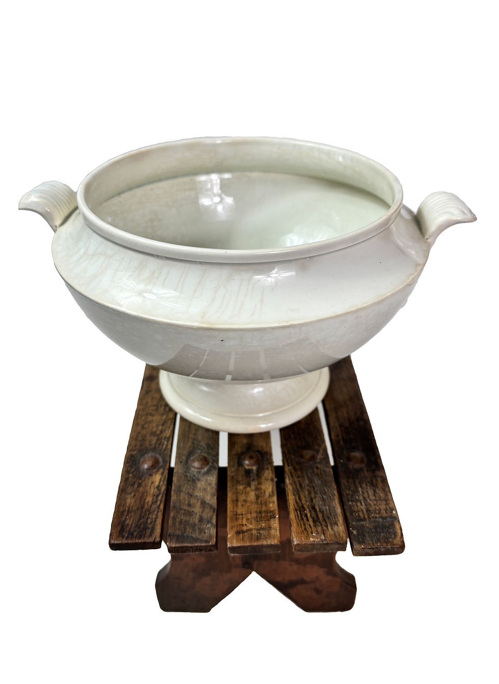 Thumbnail: French Bordeaux Vieillard Petite Ironstone Tureen Soupiere antique 1845 -65
