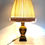 Thumbnail: Florentine Italian Wood lamp with original exquisite hand stitched silk shade
