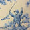 Thumbnail: Antique French Paris Blue Toile wallpaper - early 20th century -roll 6+ metres