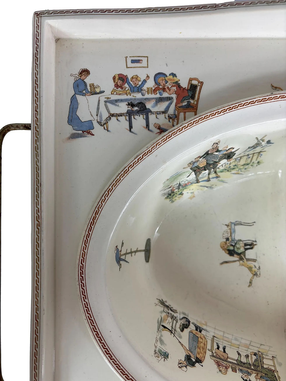 Thumbnail: French Antique Sarreguemines Porcelain Lavabo Childs / washstand /Kate Greenaway