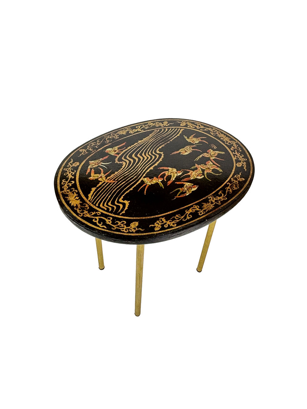 Thumbnail: French Antique chinoiserie petit Art deco side table signed