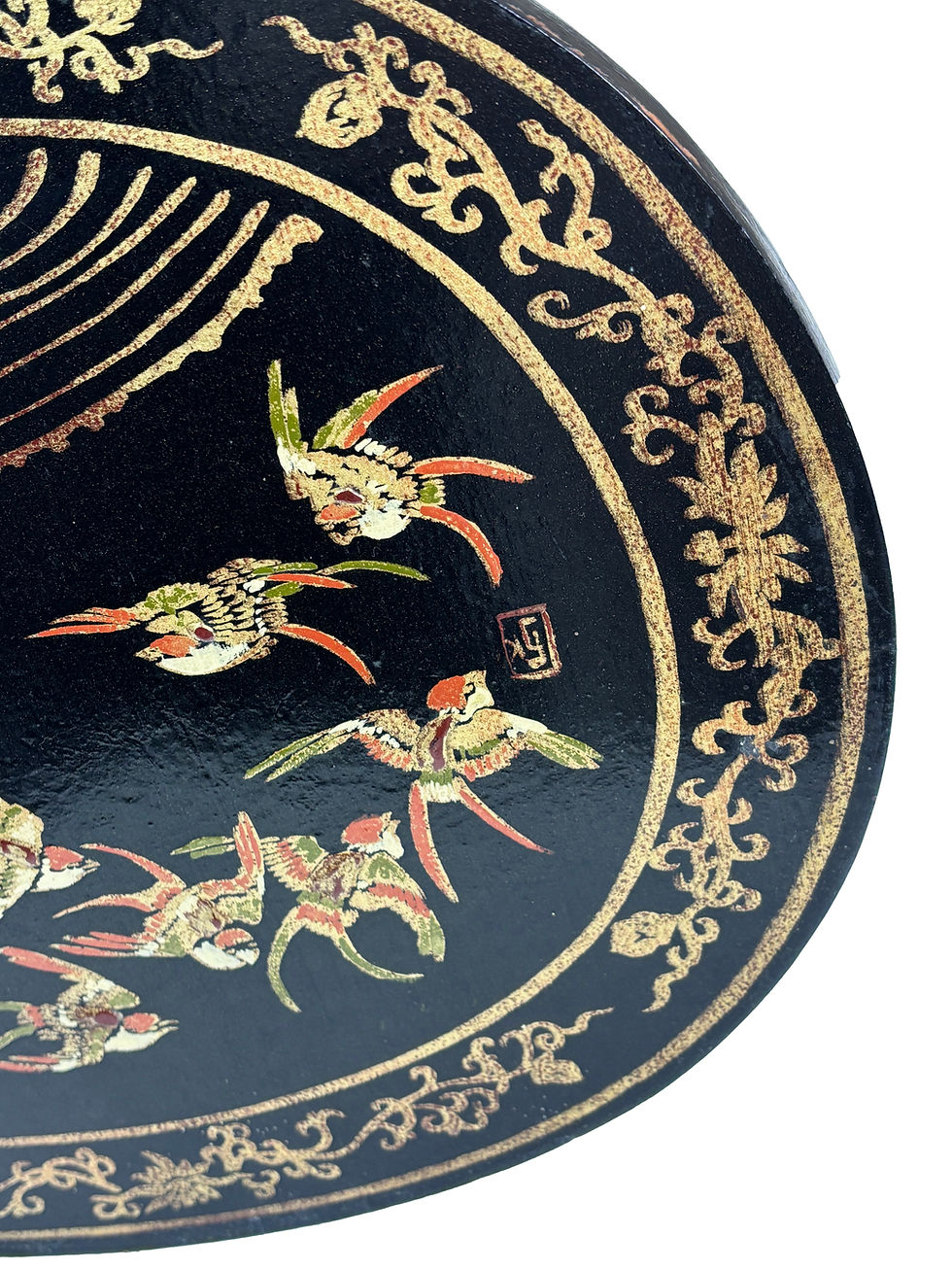 Thumbnail: French Antique chinoiserie petit Art deco side table signed