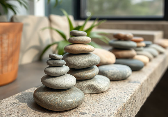 stones on each other harmony relaxation in a house as a decoration but not showing the hou