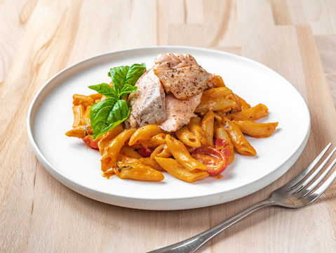 Delicious salmon pasta dish