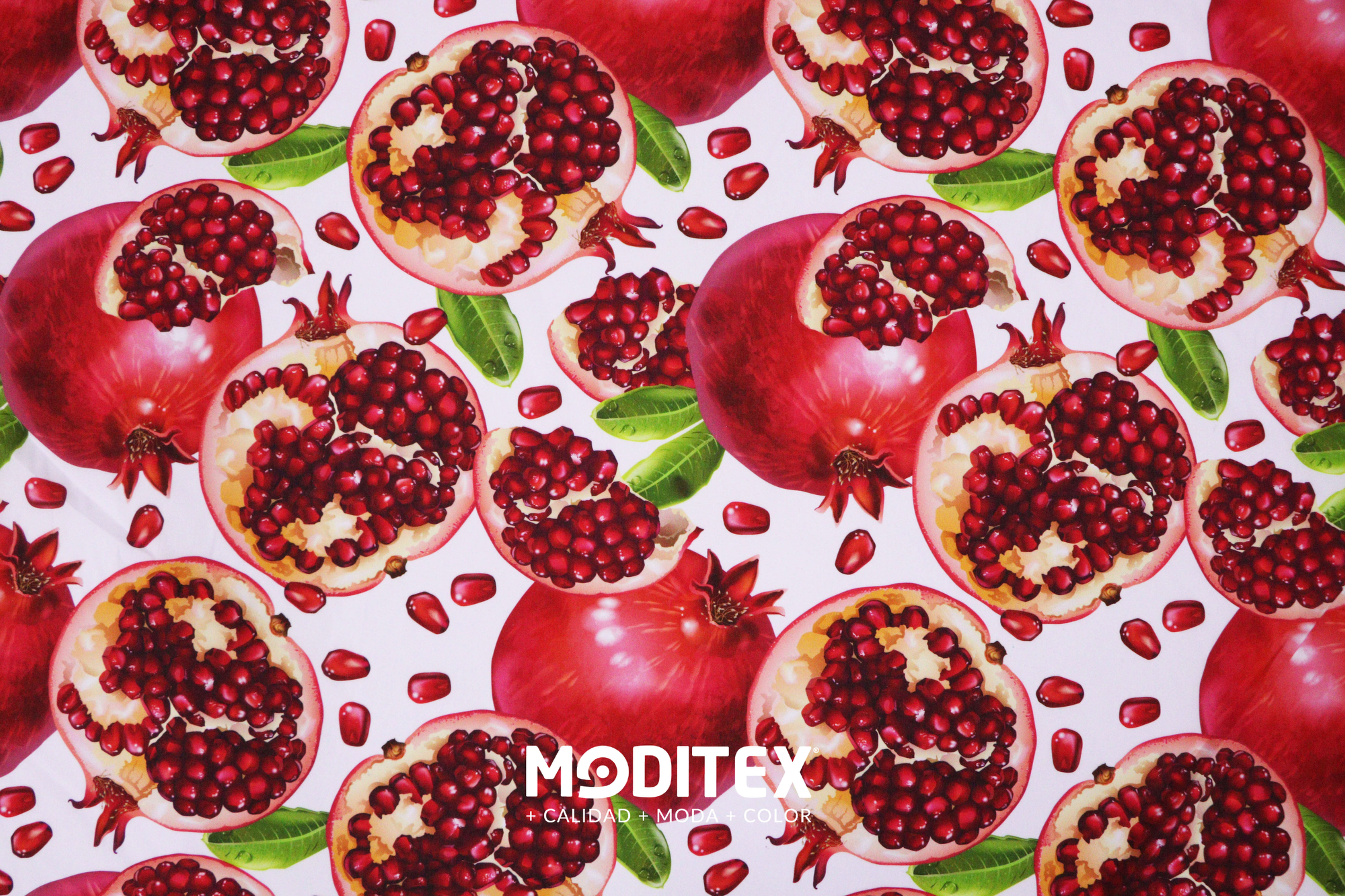 Algodón Estampado de Granadas – Tela para Manteles y Decoración | Moditex