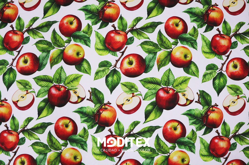 Algodón Estampado de Manzanas – Tela para Manteles y Hogar | Moditex