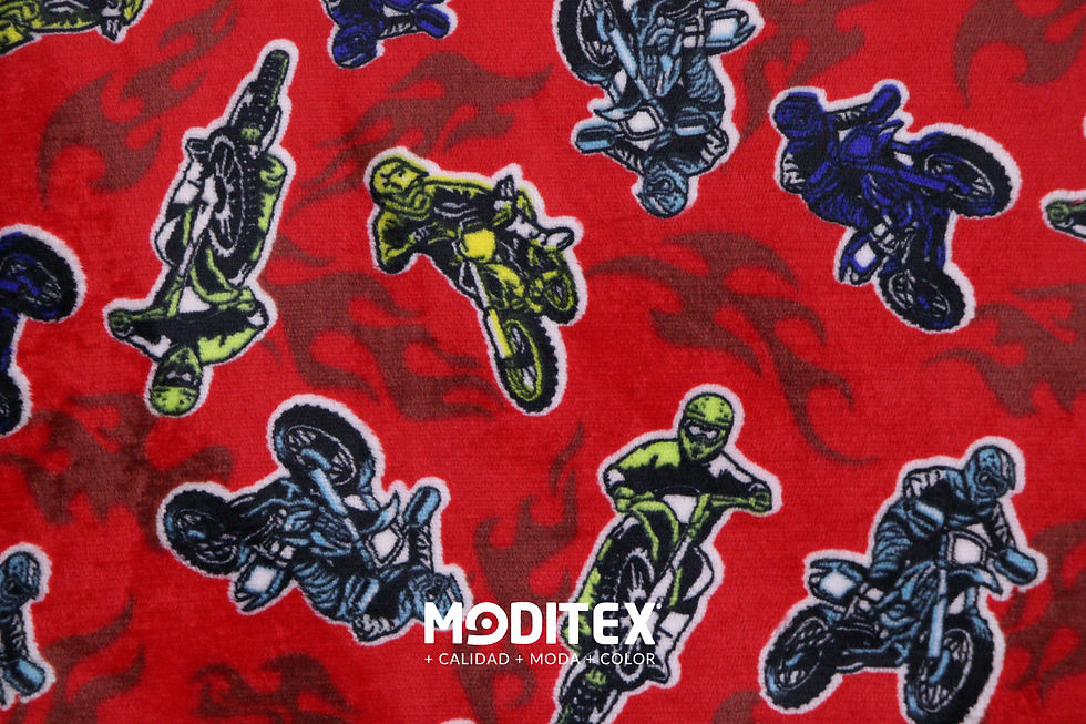 Tela Polar Moda Estampada Motocross - 1.50 m de ancho