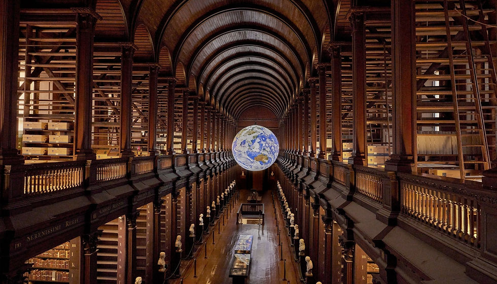 The Library at Trinity College Dublin where the Book of Kells is to be found.