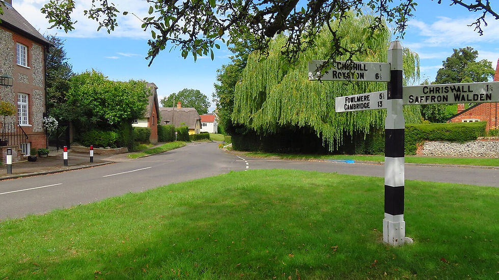 Heydon village green and fingerpost, Cambridgeshire
