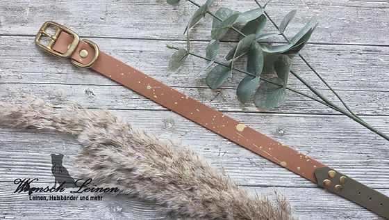 Biothane Halsband Braun- Olive Grn | Wunsch Leinen