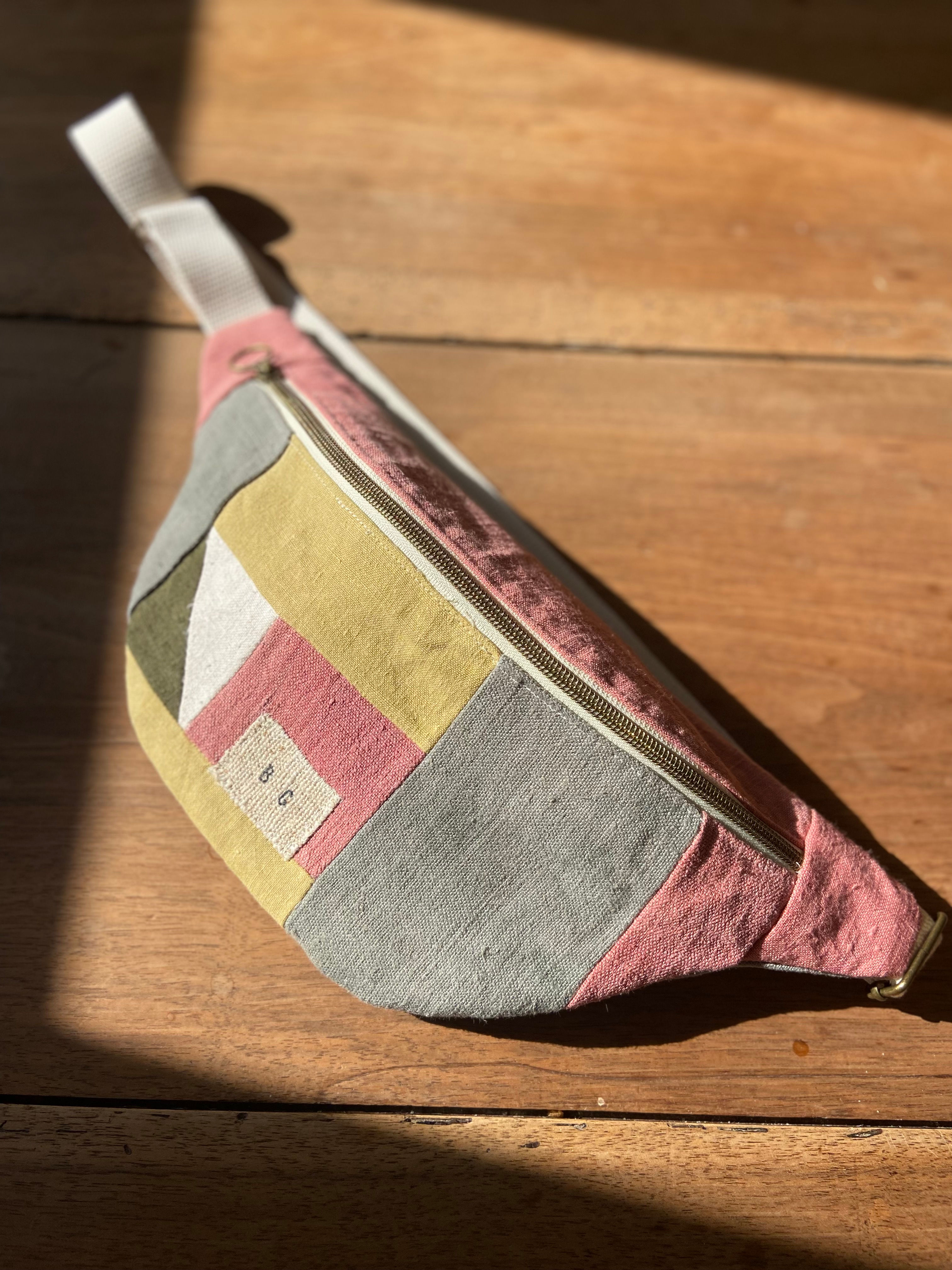 SAC BANANE PATCHWORK ROSA