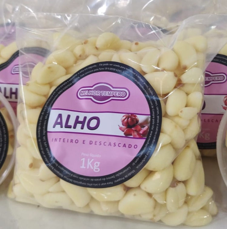 Alho Descascado 1KG (10 unidades)..