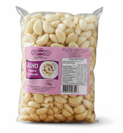Alho Descascado 1KG (10 unidades)..