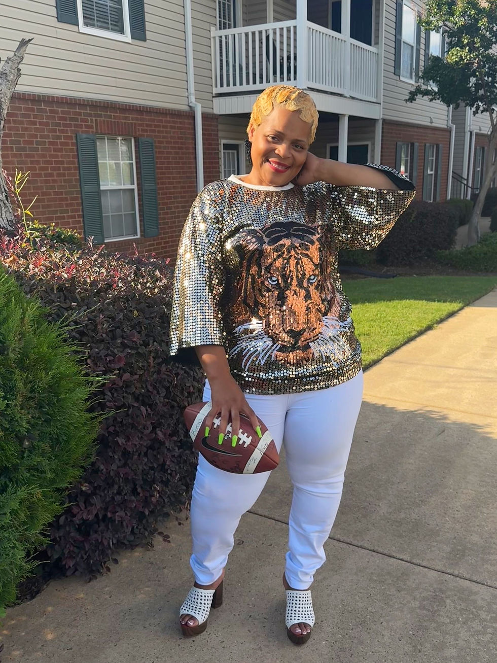 Lady Tiger Sequin Top - Gold