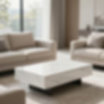 Modern living room with marble coffee table and sofas