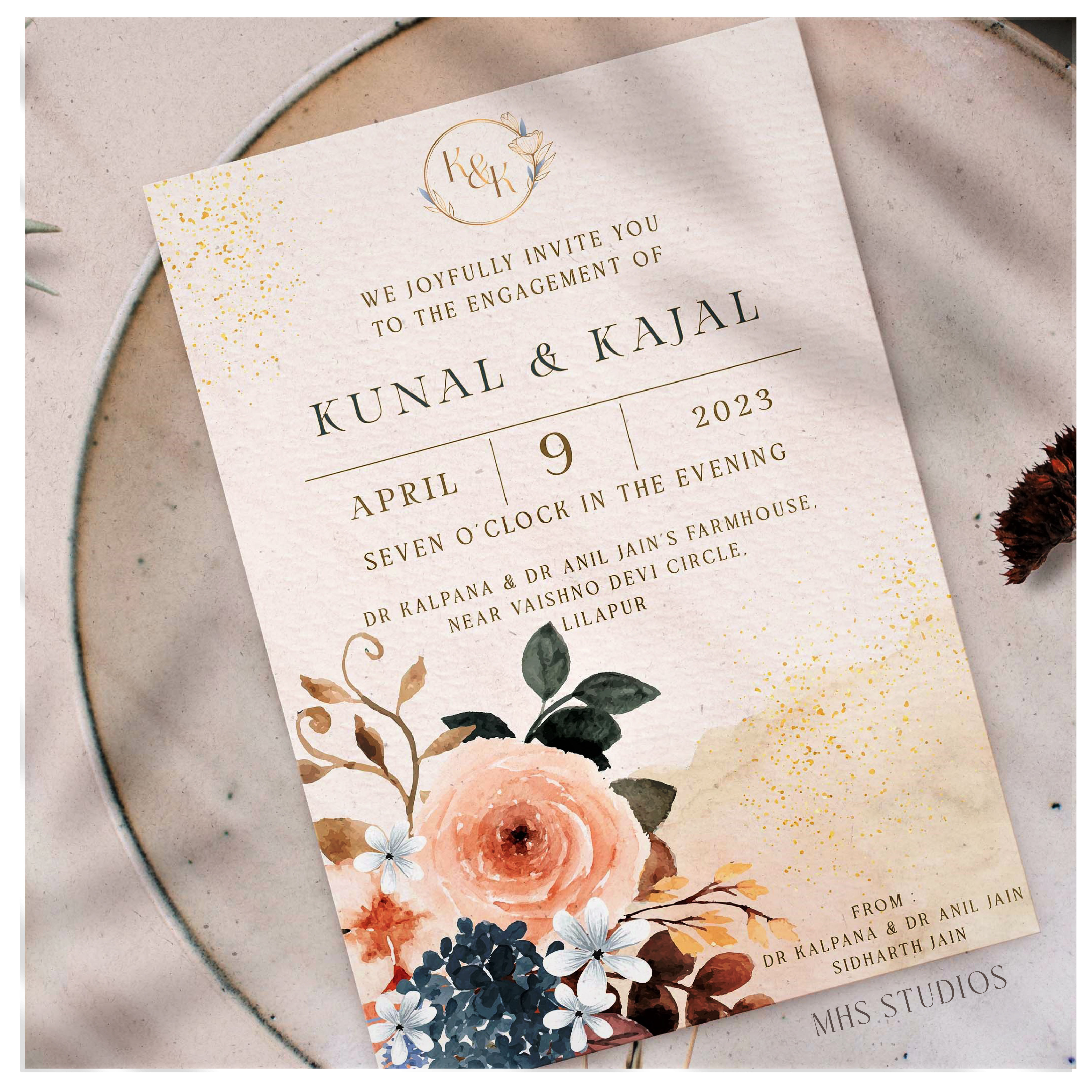 Pastel Peach save the date