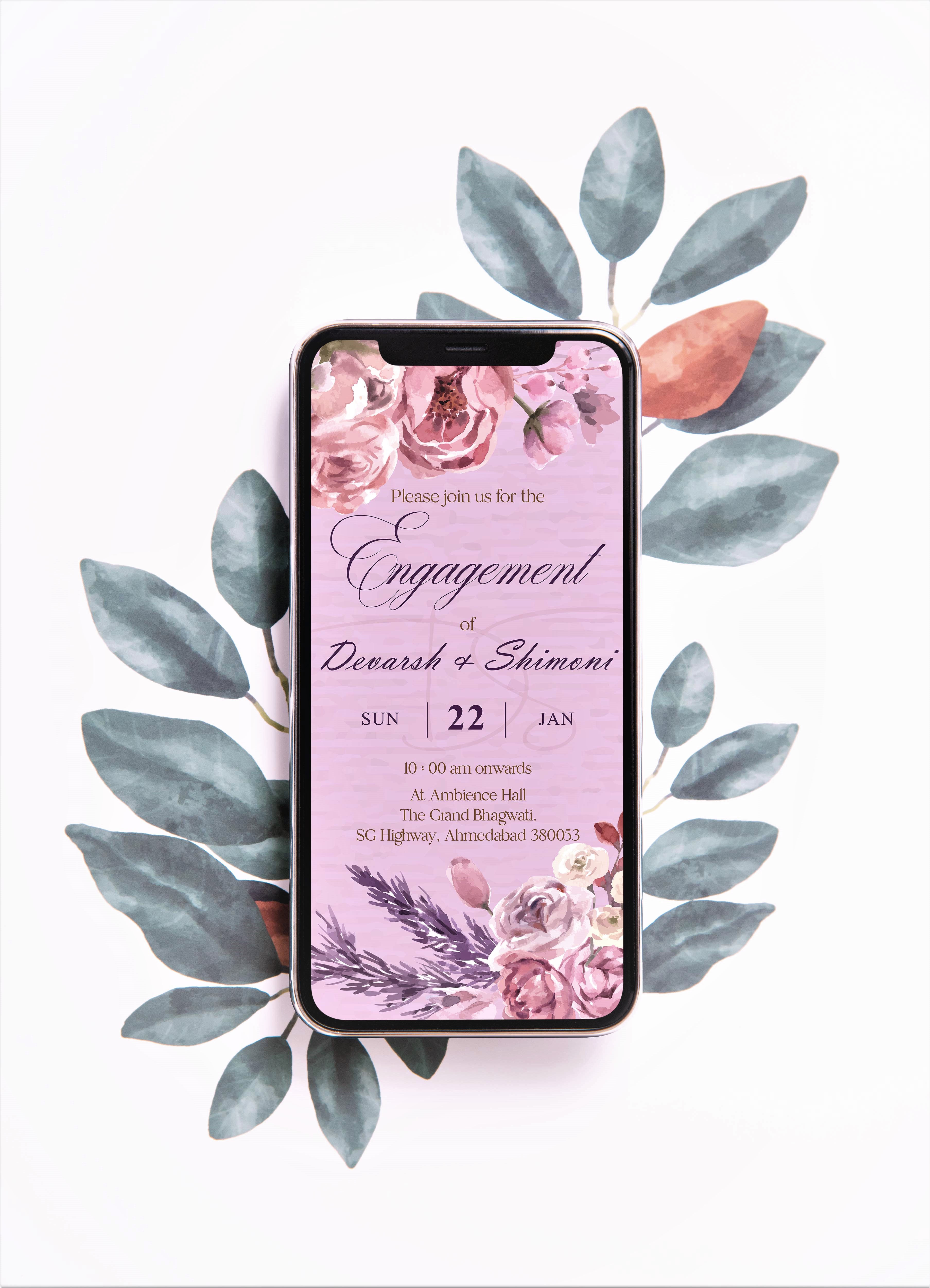 Lilac engagement invite