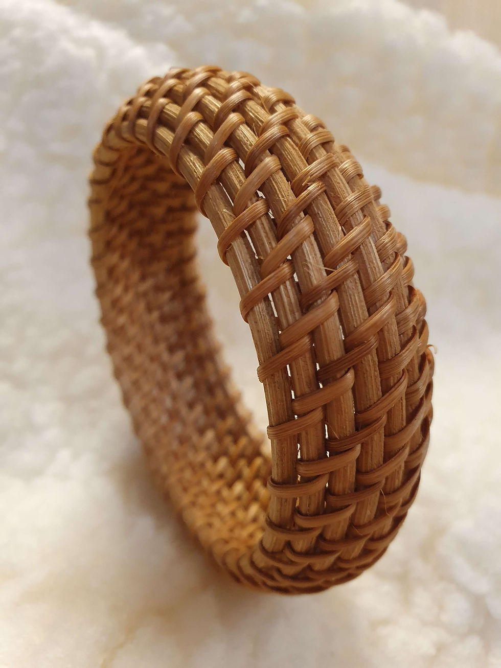 Miniature : Bracelets Rotin véritable tressé blanc