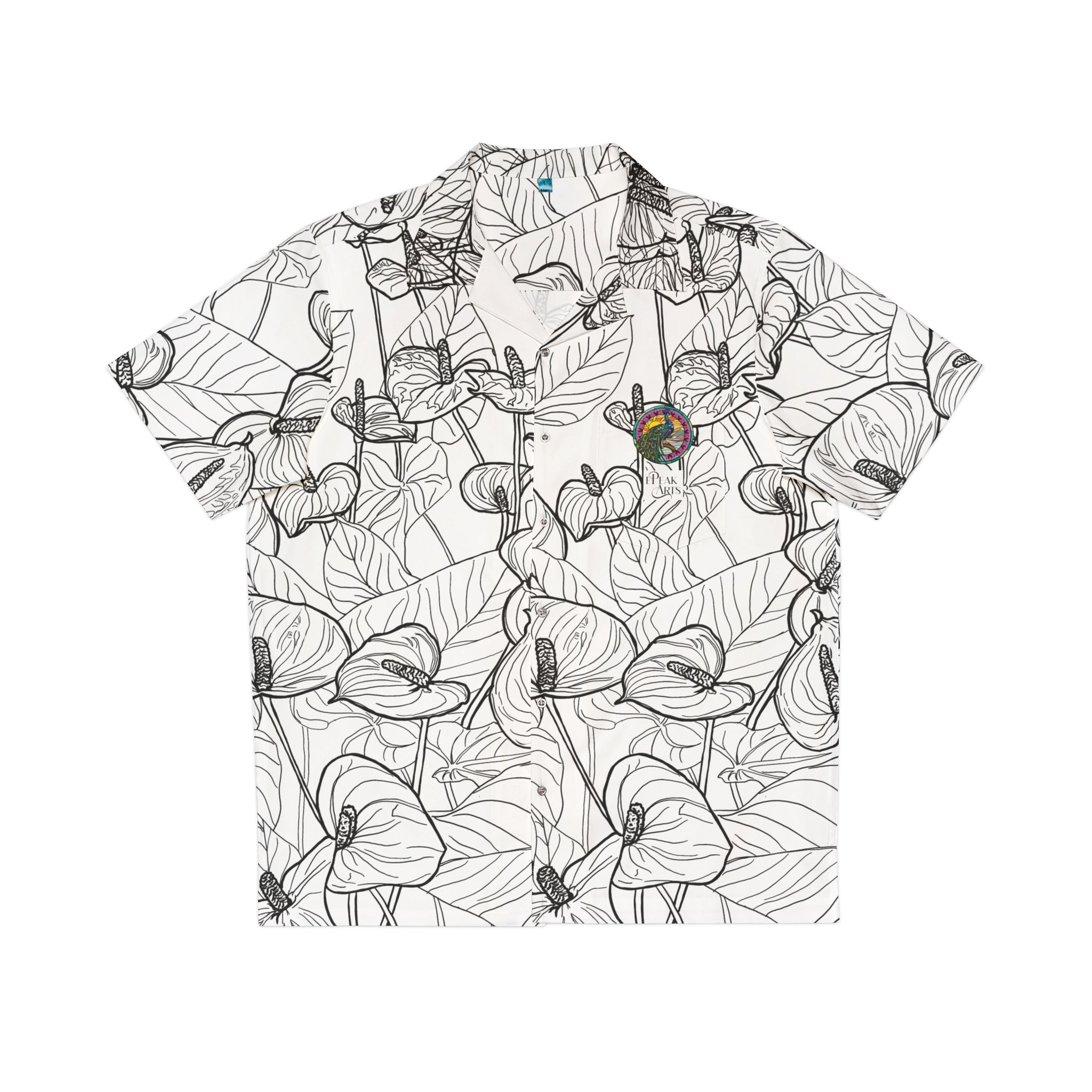 Men's Hawaiian Shirt - Beautiful Anthurium Floral Design 