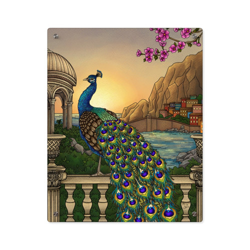 Acrylic Wall Art Panel - 'Realization' Peacock Original Painting