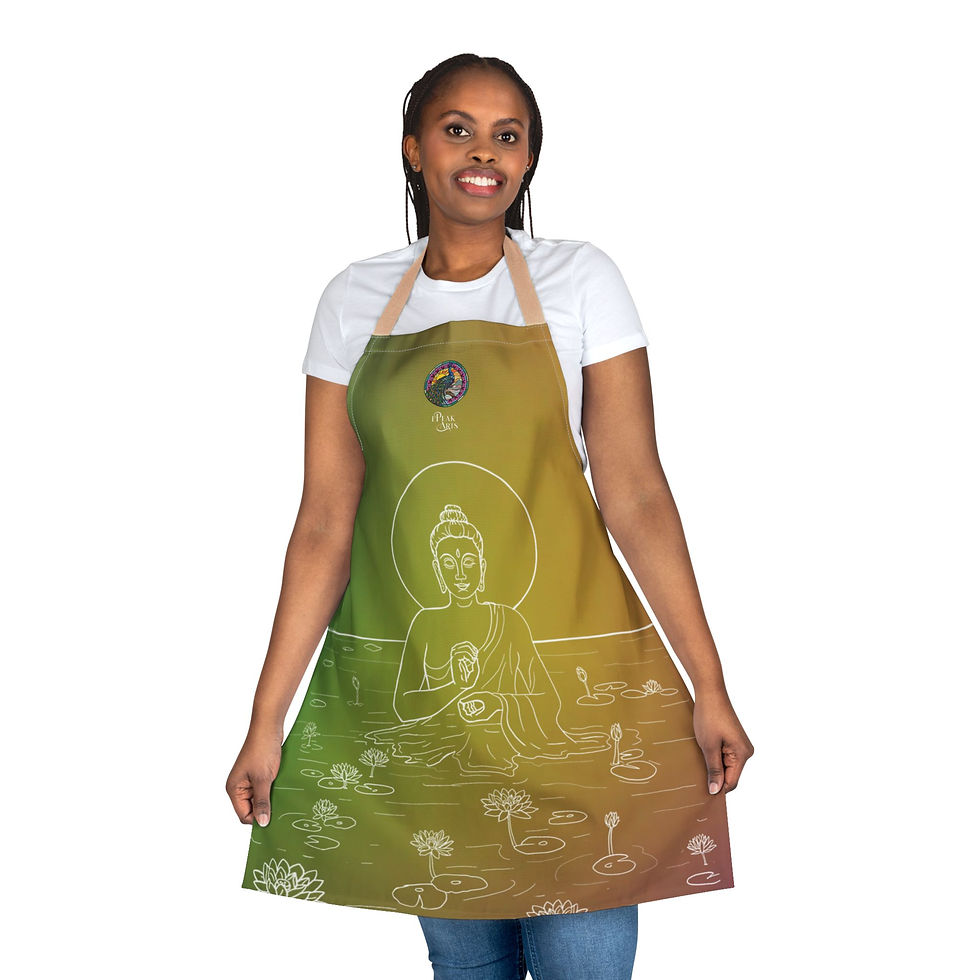 Thumbnail: Buddha drawing Apron 5-Color Straps for Messy Creatives