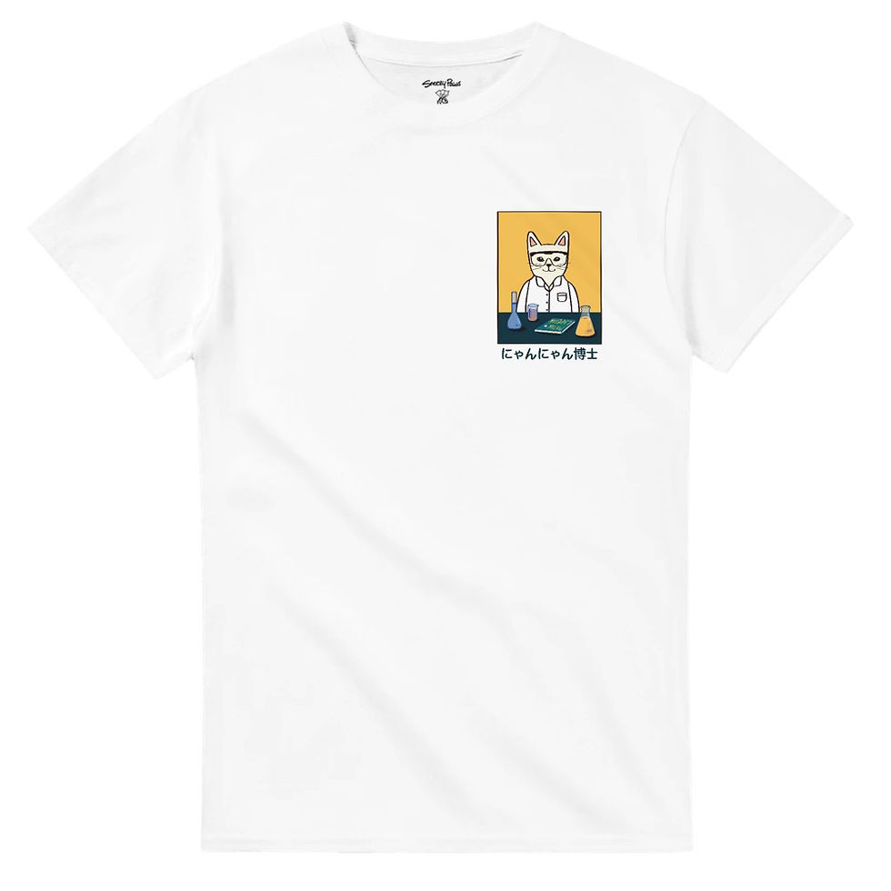 Thumbnail: Smart Scientist Cat T-Shirt | Chemistry Lab Cat Illustration for Science Lovers