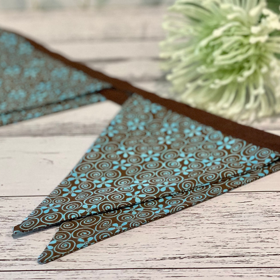 Thumbnail: Retro Browns & Blues Handmade Fabric Bunting